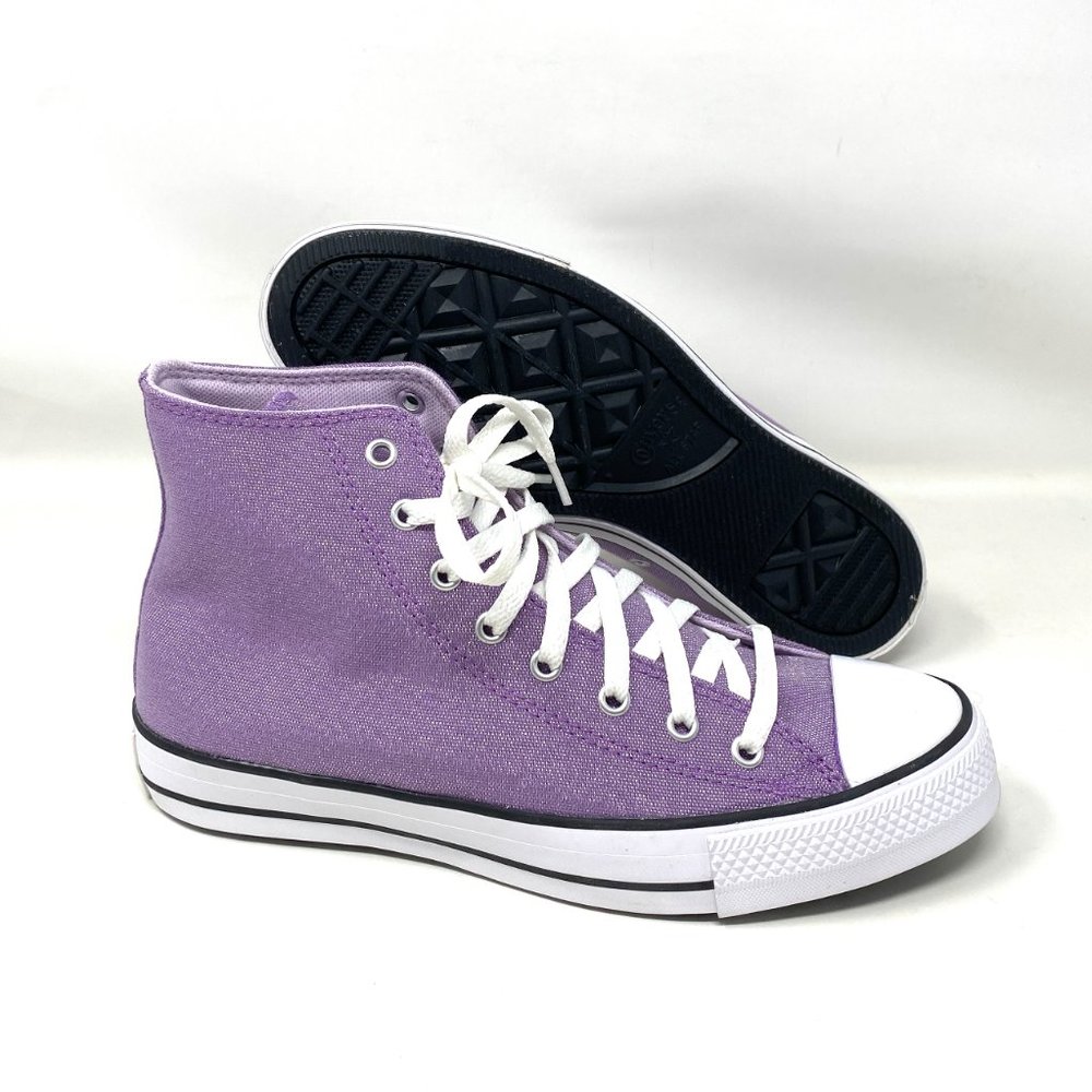 Converse Ctas HI Pale Purple White High Top Shoes Womens Sneakers Canvas 272850F - Picture 5 of 10
